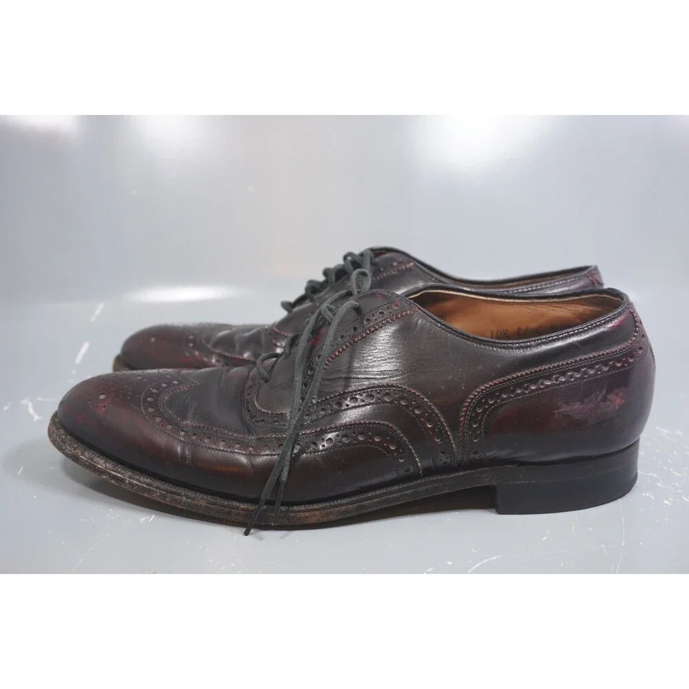 Johnston & Murphy Leather Wingtip Loafer Men's Size 10.5E Oxblood Burgundy Brown